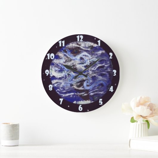 地球 ラージ壁時計 (ホーム)
