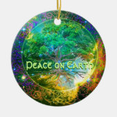 地球-健康生命の樹の平和 セラミックオーナメント (正面)