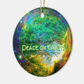 地球-健康生命の樹の平和 セラミックオーナメント (左)
