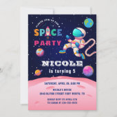 地球 外宇宙 パーティー 宇宙飛行士 銀河 誕生日 招待状 (正面)