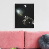 地球、天の川の天体 キャンバスプリント (インサイチュ (リビング))