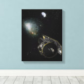 地球、天の川の天体 キャンバスプリント (インサイチュ (ウッドフロア))