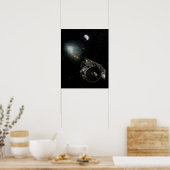地球、天の川の天体 ポスター (キッチン)