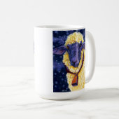 地球-星明かりの夜ヒツジのコーヒー・マグのフリース コーヒーマグカップ (正面右)