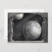 「地球・月・天の川」のはがき ポストカード (正面/裏面)