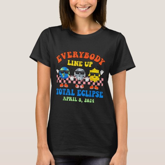 地球 月 太陽 皆既日食 Tシャツ (正面)