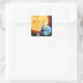 地球・月・日ステッカー スクエアシール (バッグ)