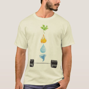 地球、火、水、空気、鉄のワイシャツ Tシャツ