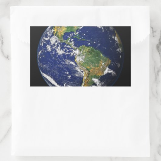 地球 長方形シール (バッグ)