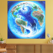 地球、青い惑星のポスター キャンバスプリント (インサイチュ (リビング))