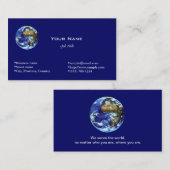 地球、青、グローバルの名刺。 名刺 (正面/裏面)