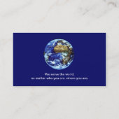 地球、青、グローバルの名刺。 名刺 (裏面)