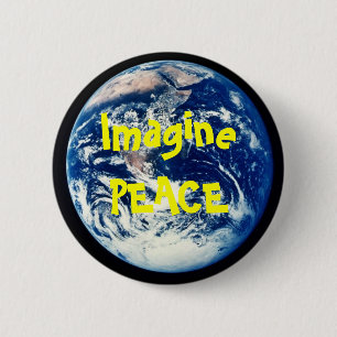 地球、ImaginePEACE 缶バッジ