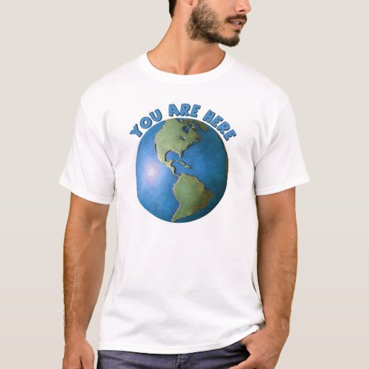 地球。 Tシャツここにいます Tシャツ (正面)