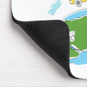 地球globe.pngの漫画のスクールバス マウスパッド (コーナー)