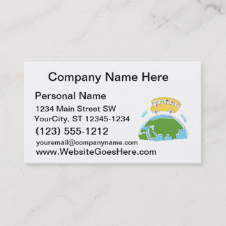 地球globe.pngの漫画のスクールバス 名刺