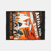 地球vs.ソーサー飛んでいるズ フリースブランケット (正面(横))