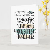 地理パーソナライズされた先生サンキューカード カード (黄色い花)