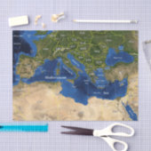 地理マップティッシュペーパー 薄葉紙 (クラフト)