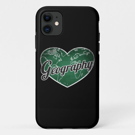 地理レトロハートBlackboard Love Case-Mate iPhoneケース (裏面)