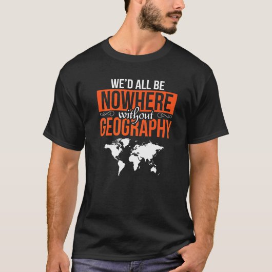 地理世界地図U2013地球科学世界地図 Tシャツ (正面)