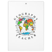 地理先生とグローブカラフルグラフィック クリップボード (裏面)