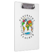 地理先生とグローブカラフルグラフィック クリップボード (右)