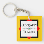 地理先生の色ブロック キーホルダー (正面)