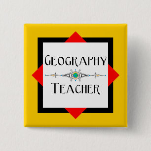 地理先生の色ブロック 缶バッジ