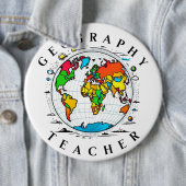 地理先生ラウンドバッジカラフルングローブ 缶バッジ (インサイチュ)