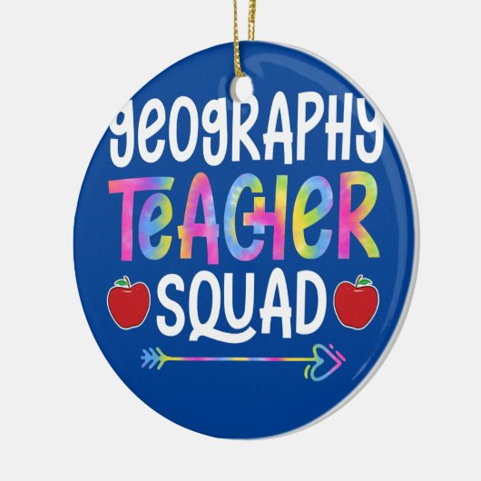 地理先生分隊の最初の日学校のネクタイ セラミックオーナメント (左)