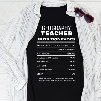 地理先生栄養おもしろいファクトTシャツ Tシャツ