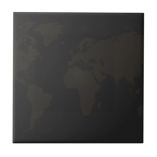 地理地図アート 4.25インチスクエア タイル (正面)
