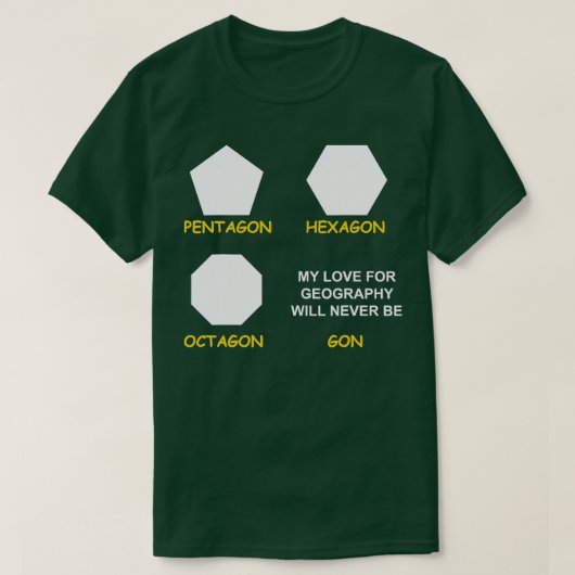 地理地理地理地理学地図作成 Tシャツ (デザイン正面)