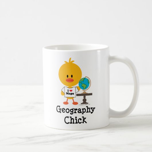 地理学のひよこのマグ コーヒーマグカップ (右)
