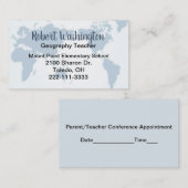 地理学の先生の名刺 予約カード (正面/裏面)