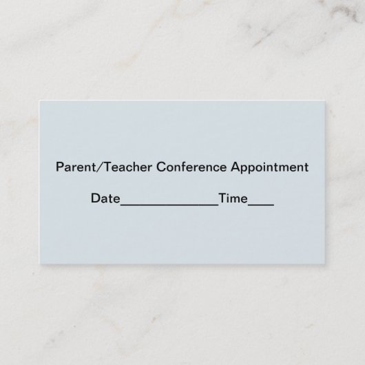 地理学の先生の名刺 予約カード (裏面)