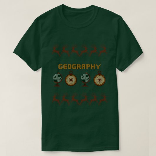 地理学的に醜いクリスマスの汗 Tシャツ (デザイン正面)