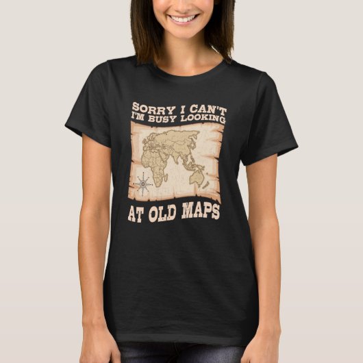 地理学者の世界地図の地図地理地理地理地理地理学 Tシャツ (正面)
