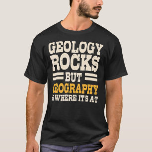 地理学者の地図地理世界地図ジオログ Tシャツ