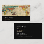 地理学者ジオサイエンティスト世界地図 名刺 (正面/裏面)