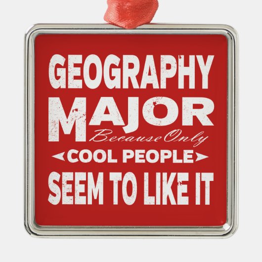 地理専攻の学カッコいい校 メタルオーナメント (正面)