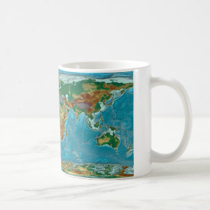 地理的な世界地図 コーヒーマグカップ