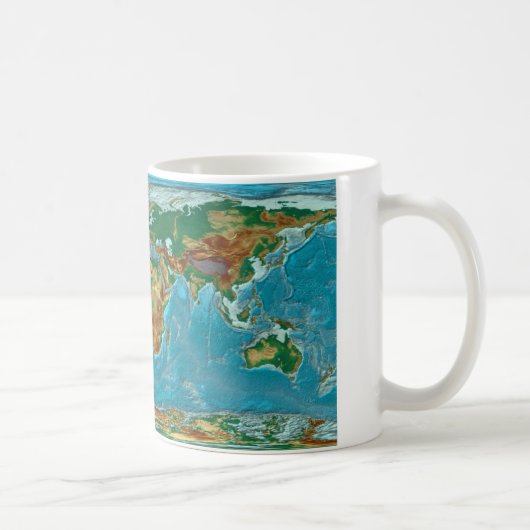 地理的な世界地図 コーヒーマグカップ (右)