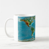 地理的な世界地図 コーヒーマグカップ (左)