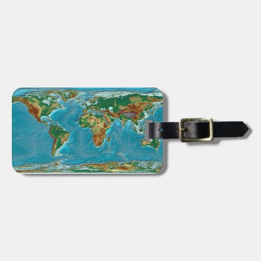 地理的な世界地図 ラゲッジタグ (正面横)
