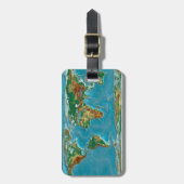 地理的な世界地図 ラゲッジタグ (正面縦)