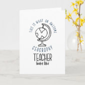 地理素晴らし先生アースグローブスクールおもしろい カード (黄色い花)