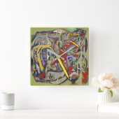 地理   後方時計 スクエア壁時計 (ホーム)