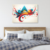 地磁気デザイン キャンバスプリント (インサイチュ (寝室))